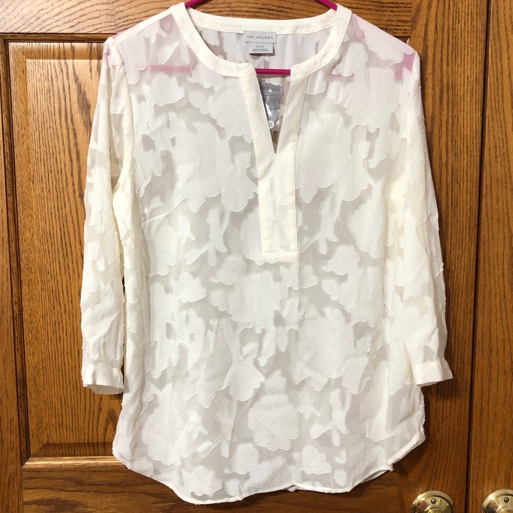 Off White Van Heusen 3/4 Sleeve Blouse